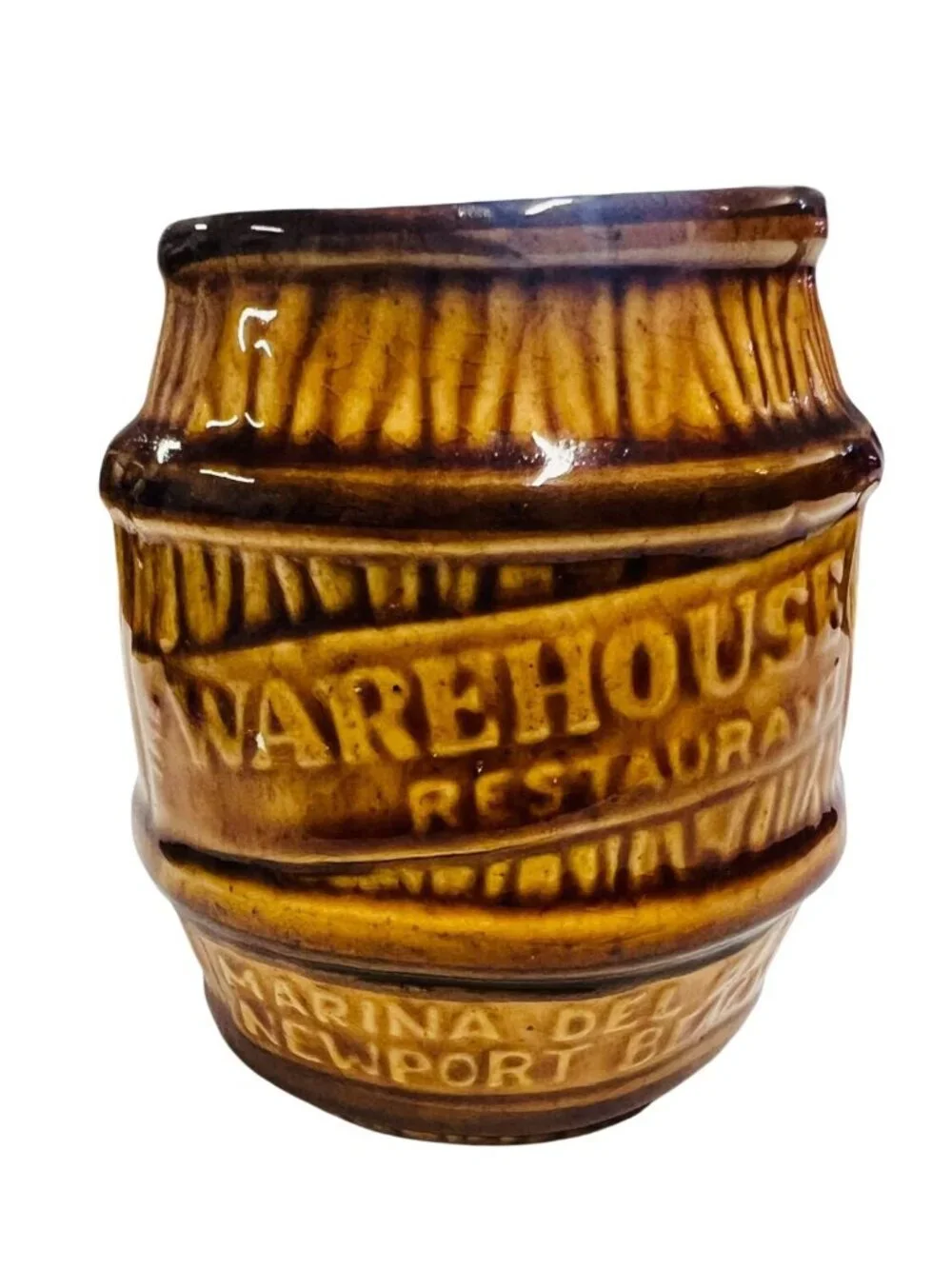 Set of 2 Vintage Warehouse Restaurant Rum Barrel Tiki Mugs Marina Del Rey Califo